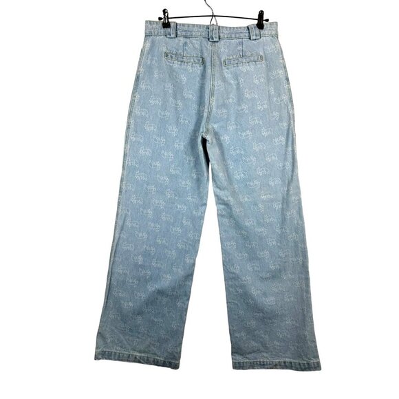 STELLA NOVA FOX PRINT CATE WIDE LEG JEANS 90s High waist sz 31 - Picture 3 of 9